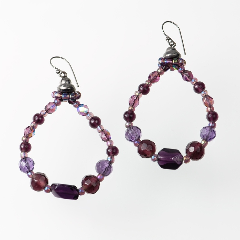 Plum Tear Drop Earrings